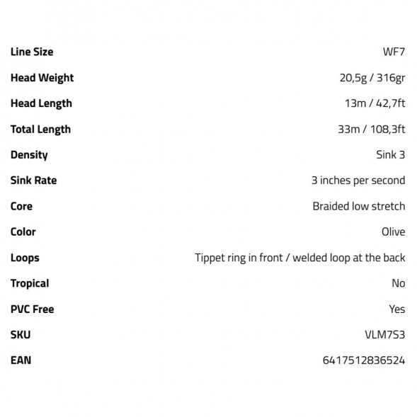 Рыболовная леска Vision Stillmaniac Fly Line, Sink 3 WF7S3 в Омске