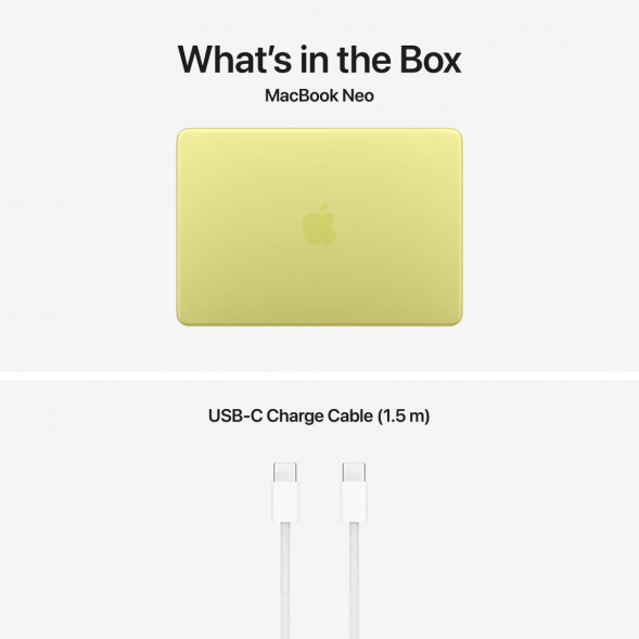 Ноутбук Apple MacBook Neo MHFE4 (A18 Pro 5-Core GPU, 8/512GB), Желтый/Citrus в Омске