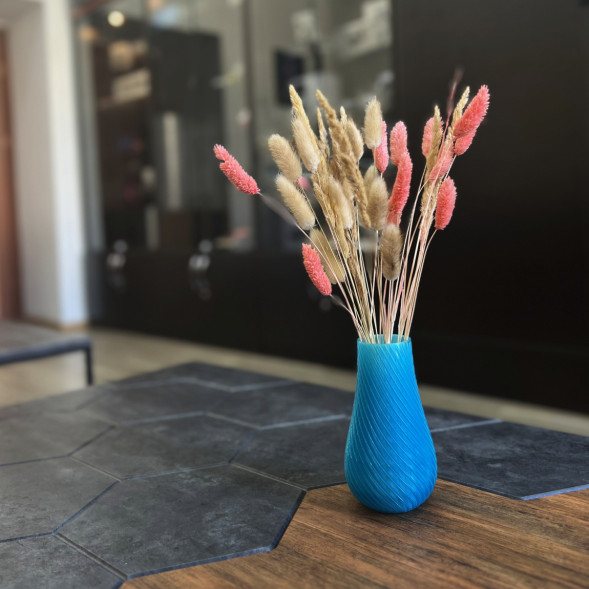 Ваза для сухоцветов HatRom Spiral, голубой в Омске