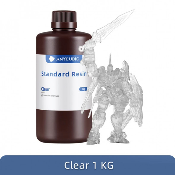 Фотополимерная смола Anycubic Standard Resin для 3D принтера Прозрачная (Clear), 1 кг в Омске
