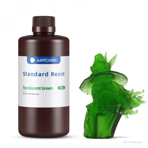 Фотополимерная смола Anycubic Standard Resin для 3D принтера Полупрозрачный зеленый (Tran-Green), 1 кг в Омске