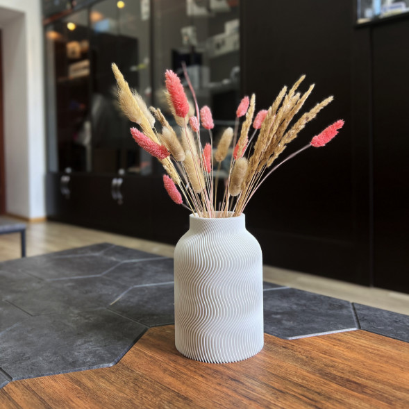 Ваза для сухоцветов HatRom Wave, белый в Омске