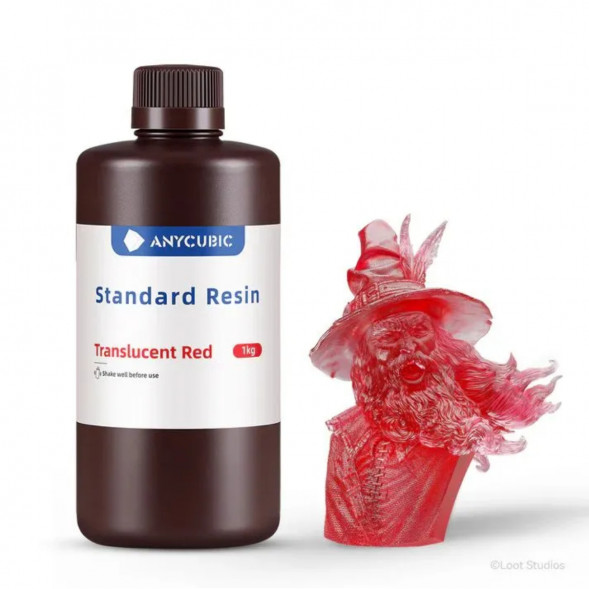 Фотополимерная смола Anycubic Standard Resin для 3D принтера Полупрозрачный красный (Tran-Red), 1 кг в Омске